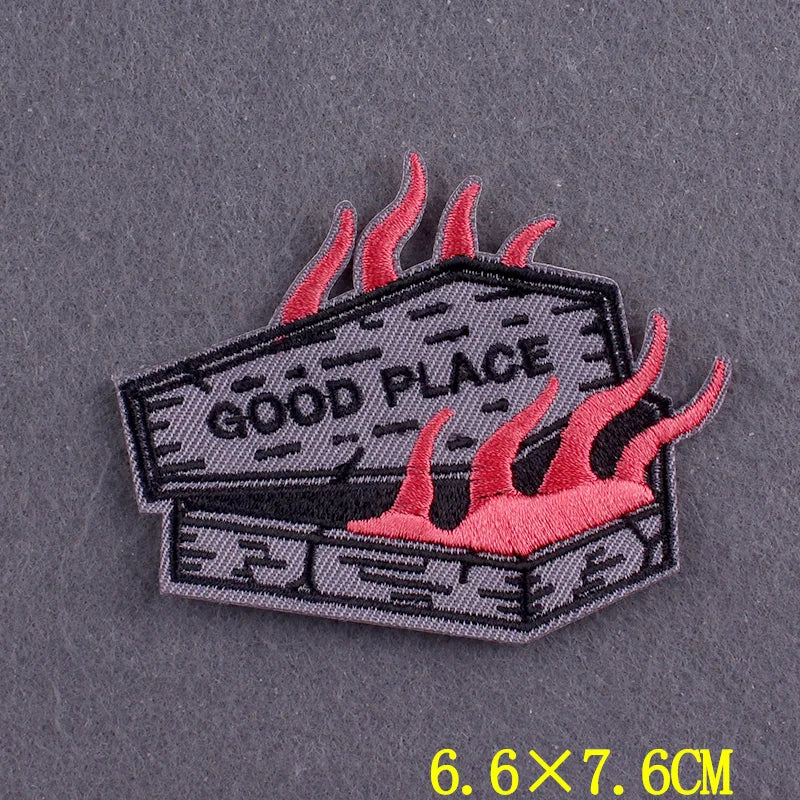 Devil Patch Iron On Patches For Clothing Thermoadhesive Patches On Clothes DIY Gothic Embroidery Patch Stripe Badges On Backpack