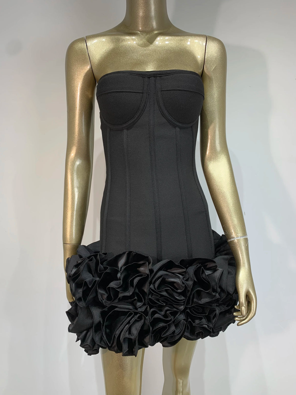 Ladies Sexy Strapless Backless Red Flower Mini Bandage Women Celebrity Dress 2025 Elegant Party Evening Club Vestido Clothing