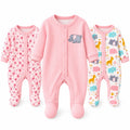 Baby Girl Rompers Long Sleeve Footed Jumpsuits Newborn Infant