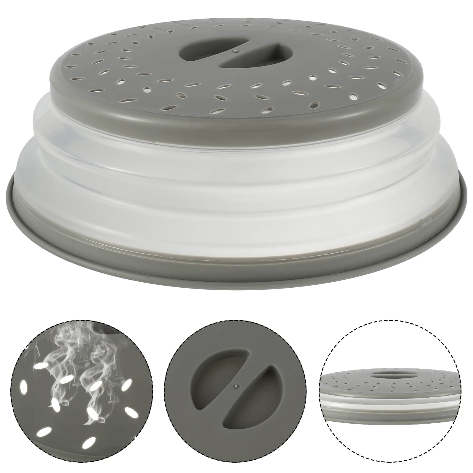Microwave Splatter Cover 10.5inch Collapsible with Handle Multi Functional Microwave Plate Cover BPA Free Dishwasher-Safe