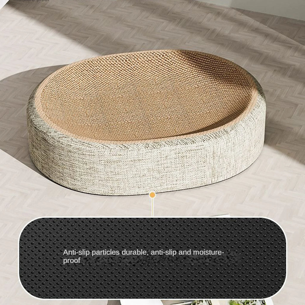 16.14x12.2x3.93 Sturdy Pet Sleeping Mat For Indoor Cat Bed 2 in 1 Scratcher Mat Cat Bed Oval Cat Scratcher Pad