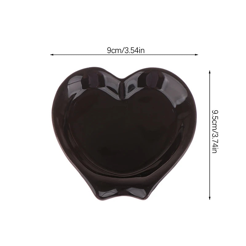 Creative Heart Shaped Ceramic Spoon Rest Pad Coffee Spoon Holder Soup Ladle Rack Kitchen Utensils Tableware Organizer
