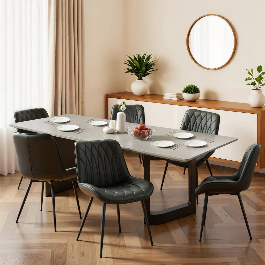 Modern Faux Leather Dining Chairs Set of 2 Upholstered