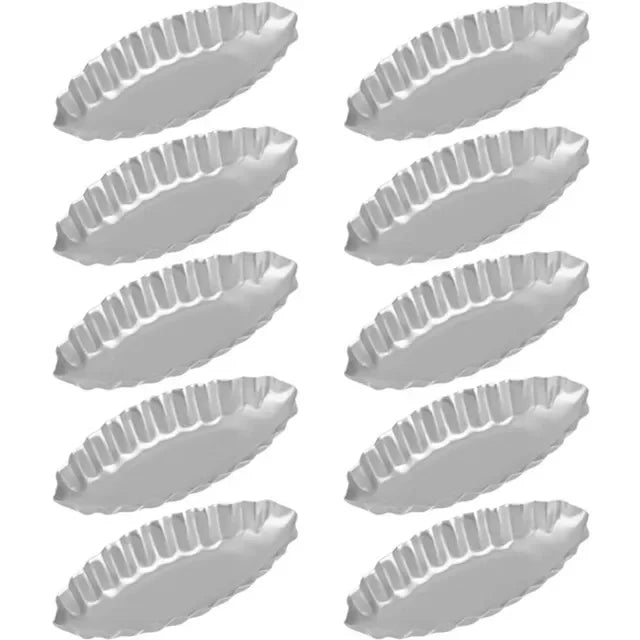 5/10/15pcs Boat Shape Egg Tart Mold Aluminum Cookies Fruit Cake Moulds For Kitchen Pudding Pastry Baking Decorating Tools