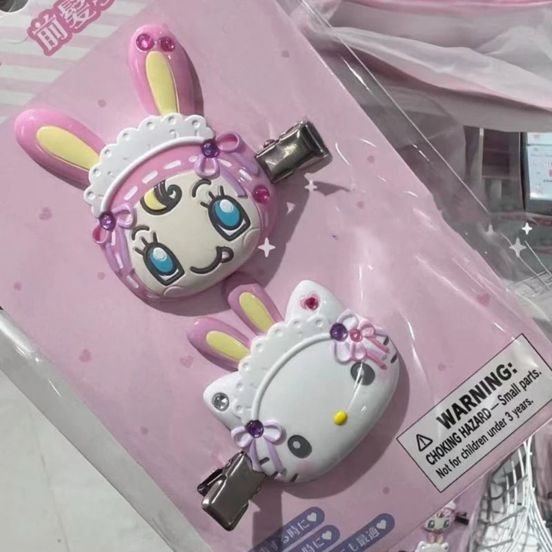 New Sanri Mezzo Piano Bangs Clip Set Cartoon Kuromi Cinnamoroll Hairpin Cute Charmmy Kitty Fashion Bangs Clips for Girls Gifts