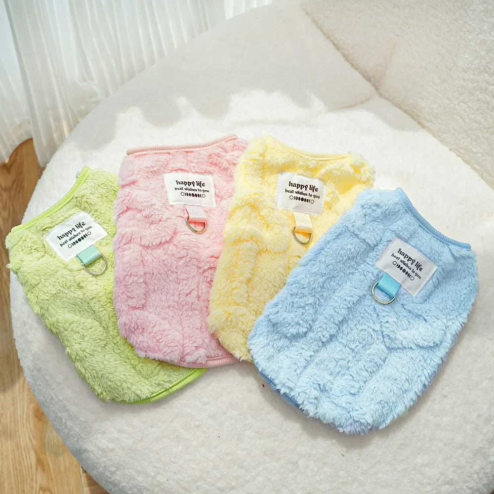 Soft Warm Dog Clothes Winter Fleece Vest Puppy Coat For Small Medium Dogs Chihuahua French Bulldog Poodle Costume Pet Outfit