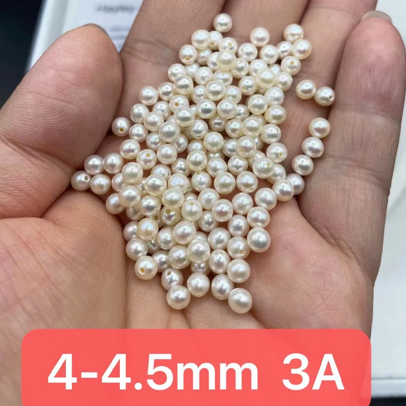 Natural Round Freshwater Pearls White AAA Grade 5mm-5.5mm