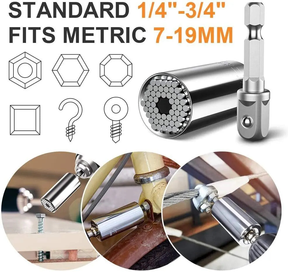 Multifunctional 7 to 19mm Magic Socket Multi Purpose Wrench