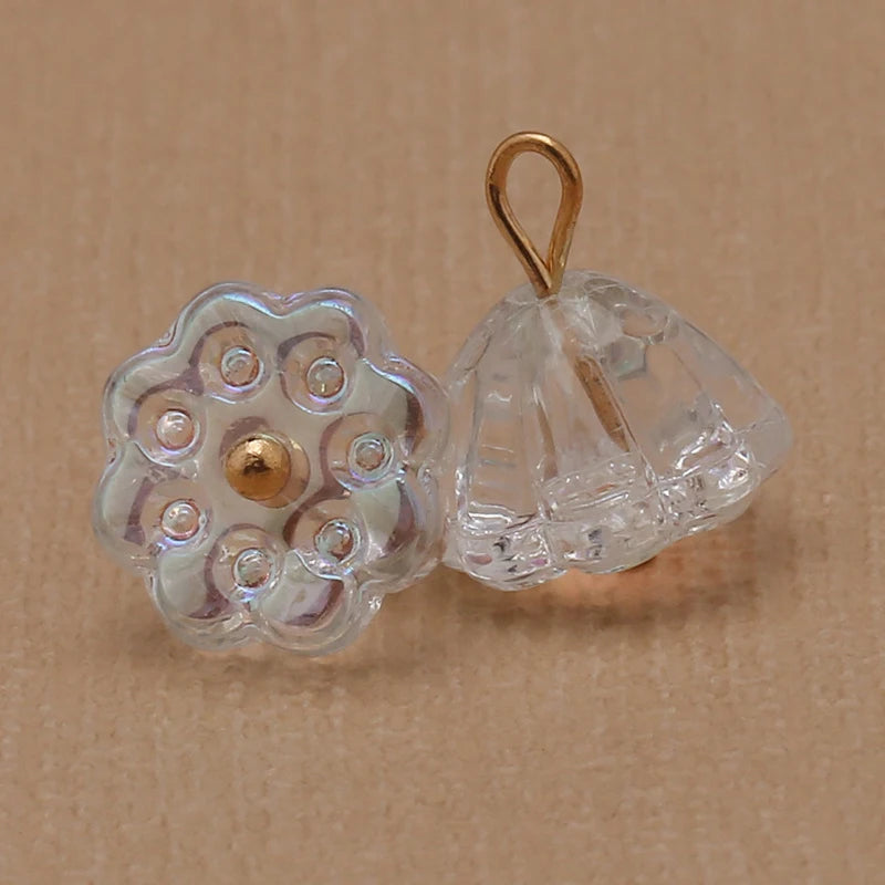 Glass Imitation Jade Mushroom Buttons Exquisite Retro Shirt Button Buckles for Cheongsam Cardigan Decor Sewing Scrapbooking