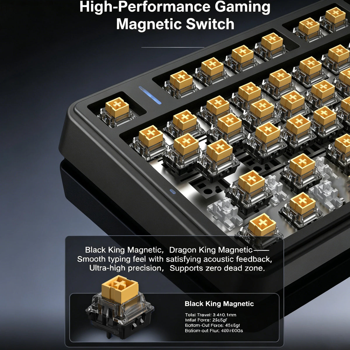 AULA F75 HE 75% Mechanical Keyboard Hall Effect Tri-Mode 2.4G