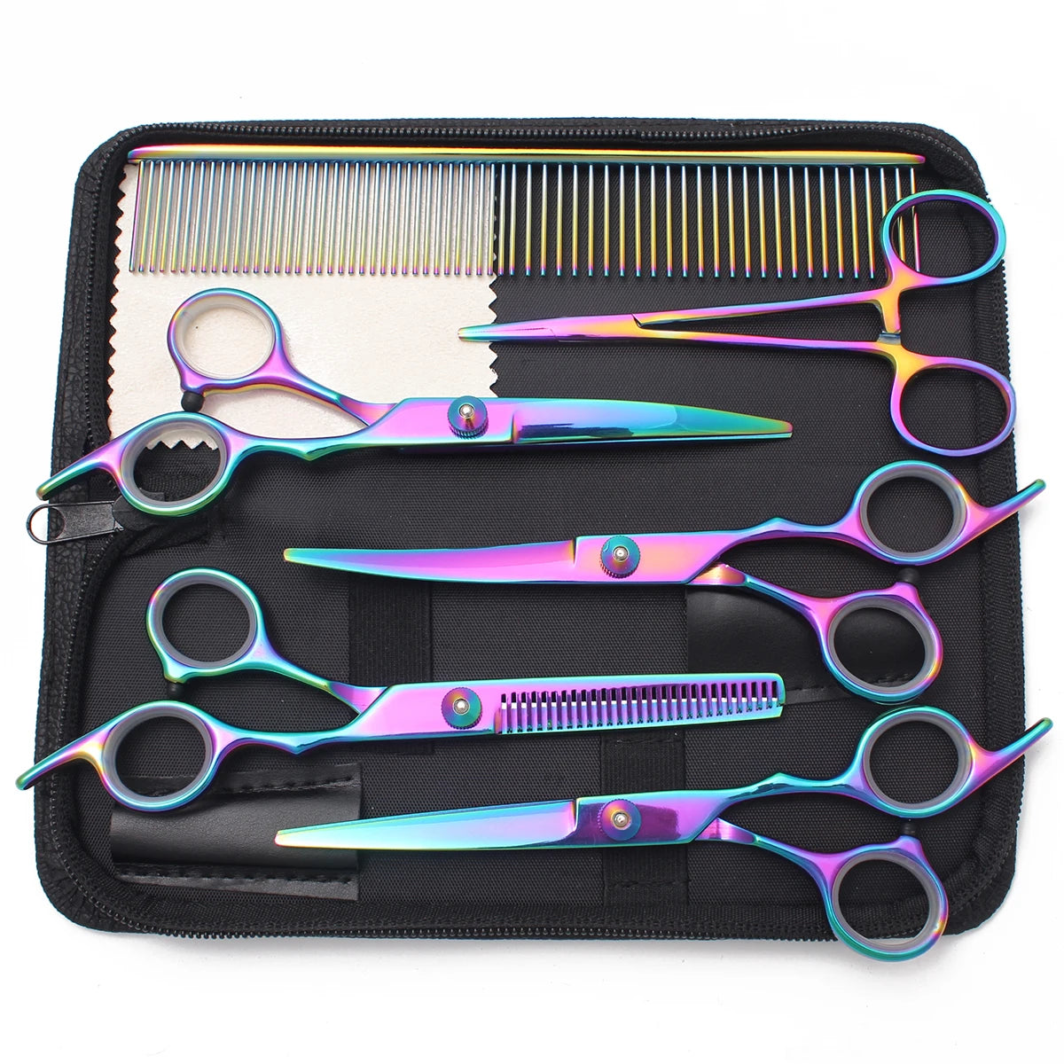 Dog Grooming Scissors 6" JP Stainless Pet Hairdressing Scissors Cutting Scissors Thinning Shears Comb Curved Scissors Z3001