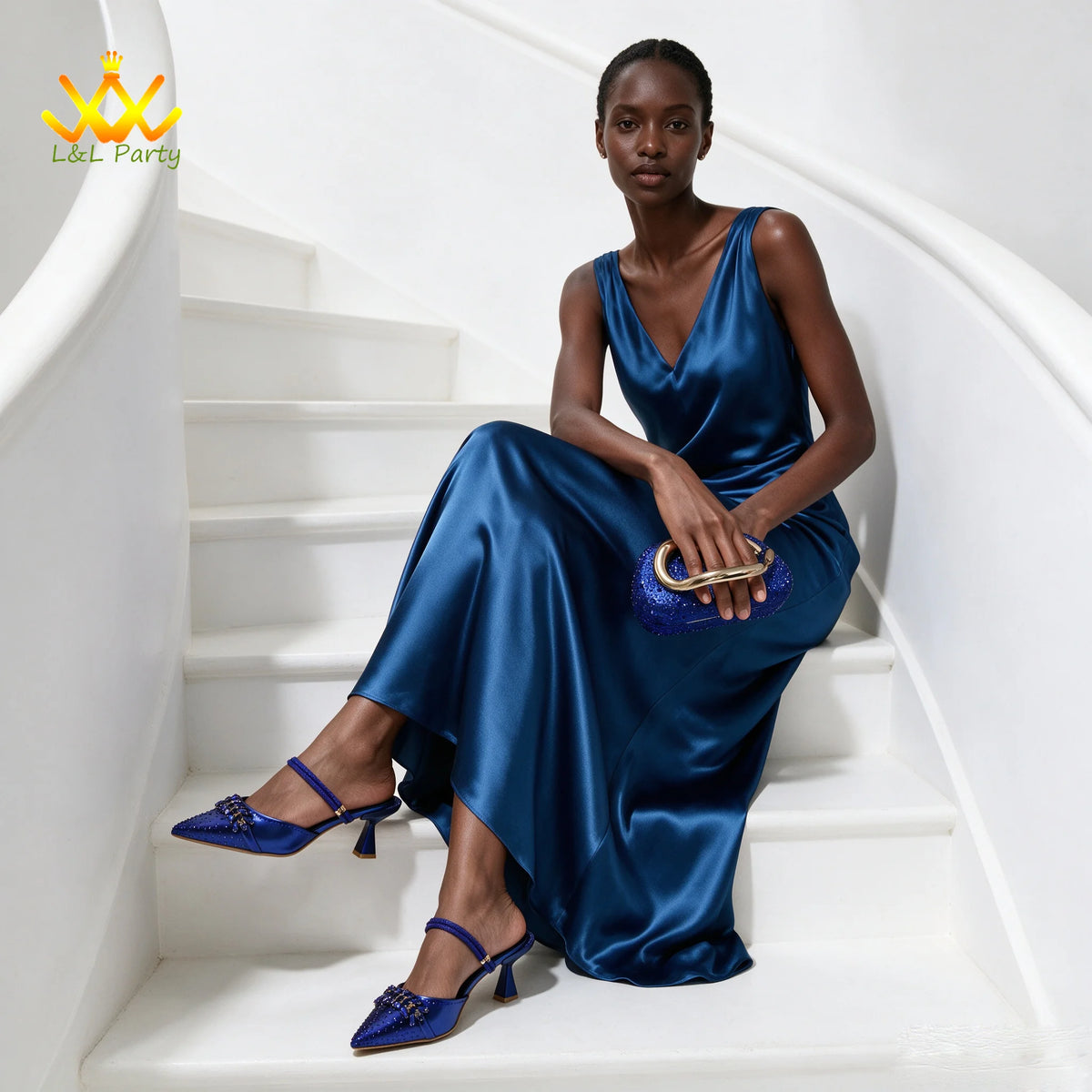 Autumn New Arrivals Royal Blue Color Shoes and Bag