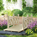 5 ft. Wood Garden Bridge with Safety Handrails Backyard