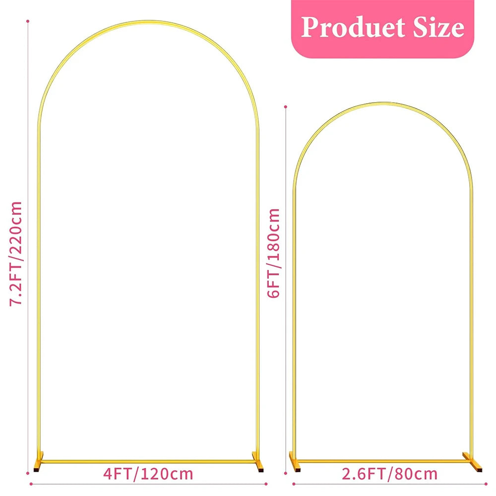 Metal Gold Wedding Arch Stand 1PCS 3.9FT 5.9FT 7.2FT