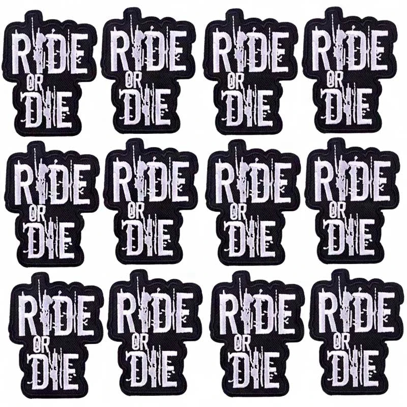 Prajna Wholesale 10PCS Punk Skull Patch For Clothing Skeleton Patches On Clothes DIY Fusible Patch Applqiues Embroidered Pacthes