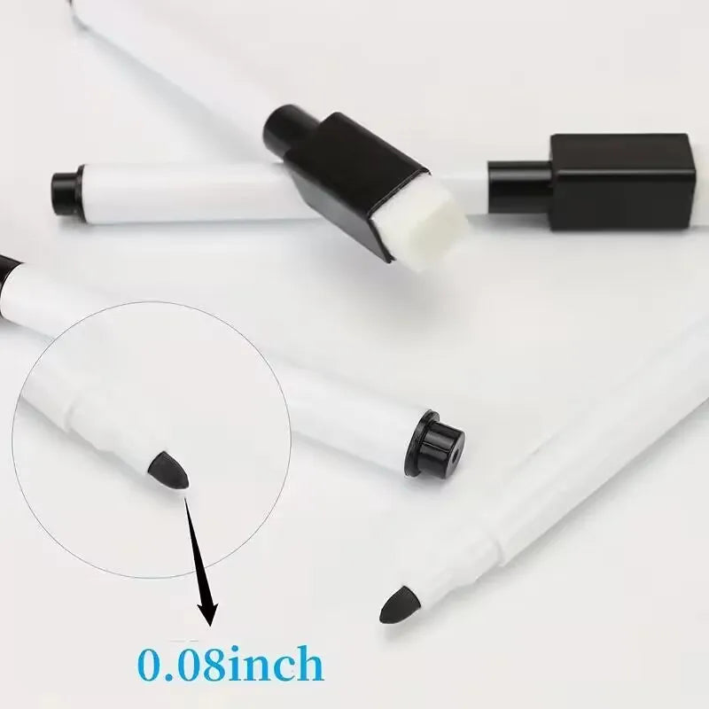Black Dry Erase Markers with Eraser Cap White Board