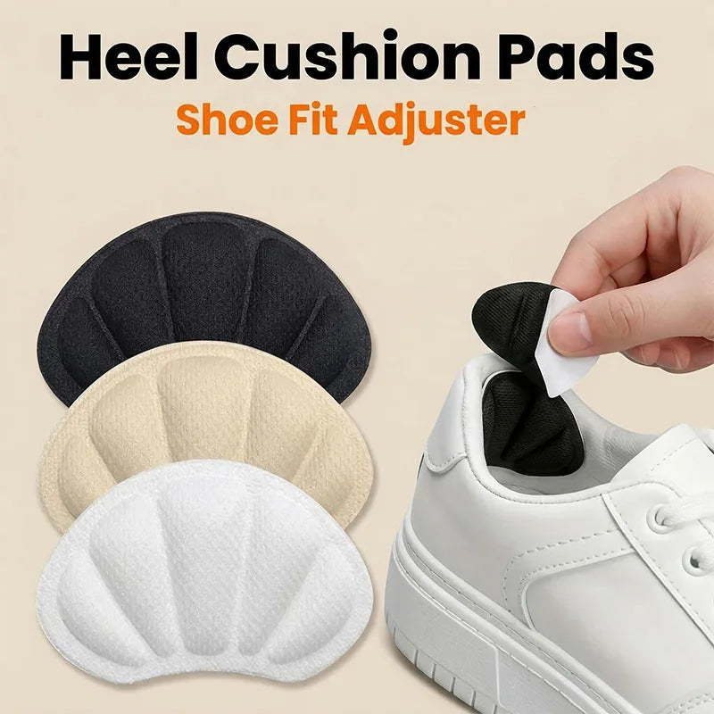 8-Piece Heel Pads, Self-Adhesive Anti-Slip Protective Pads - Thick, Non-Slip, Shock-Absorbing Insoles That Enhance Shoe Comfort, Prevent Chafing and Slipping Off, Suitable for Casual Shoes, Sneakers, and White Shoes, Shoe Siz