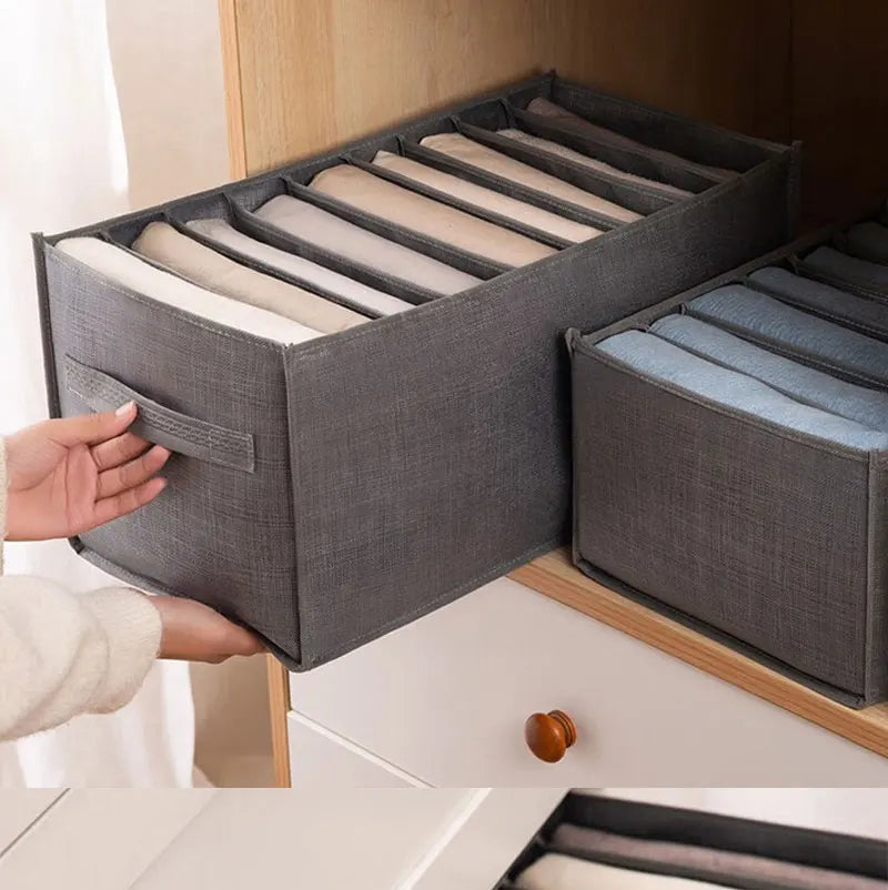 Closets Clothes Organizer Foldable Clothing Jeans Storage Box Closet Drawer Organiser for Pants Jeans T Shirt Underwear Leggings