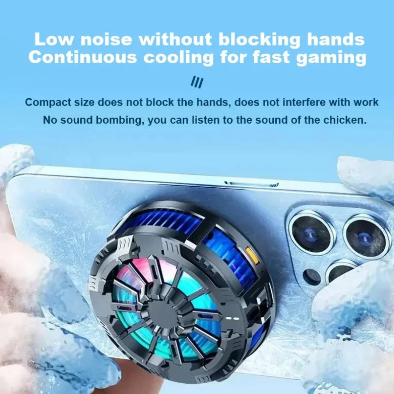Coooler Fan Magnetic Wireless Charger Phone Back Clip Radiator RGB Light For Magsafe iPhone 16 15 14 13 12 Pro Max Fast Charging