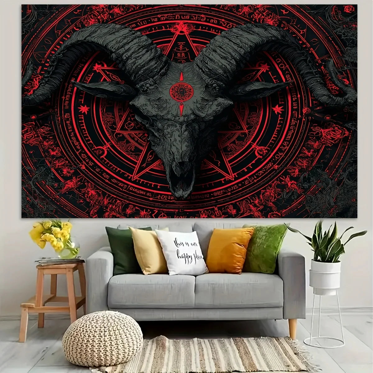 VIKAMA Halloween Tapestry Gothic Dark-Themed Party Backdrop Decor Tapestry Home Decor Wall Decor Wall Hanging