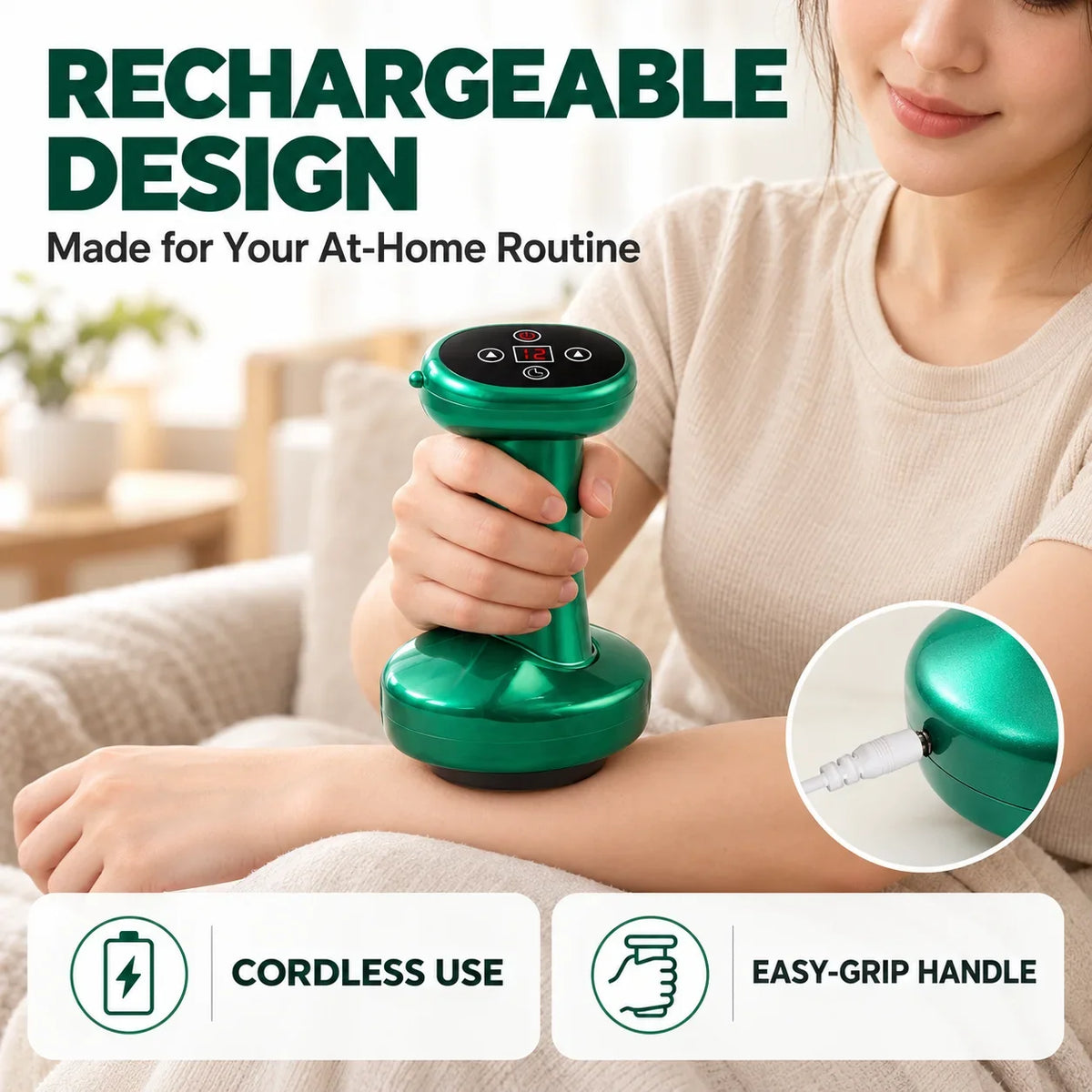 Electric Cupping Massager with Heat 12 Suction Levels 12