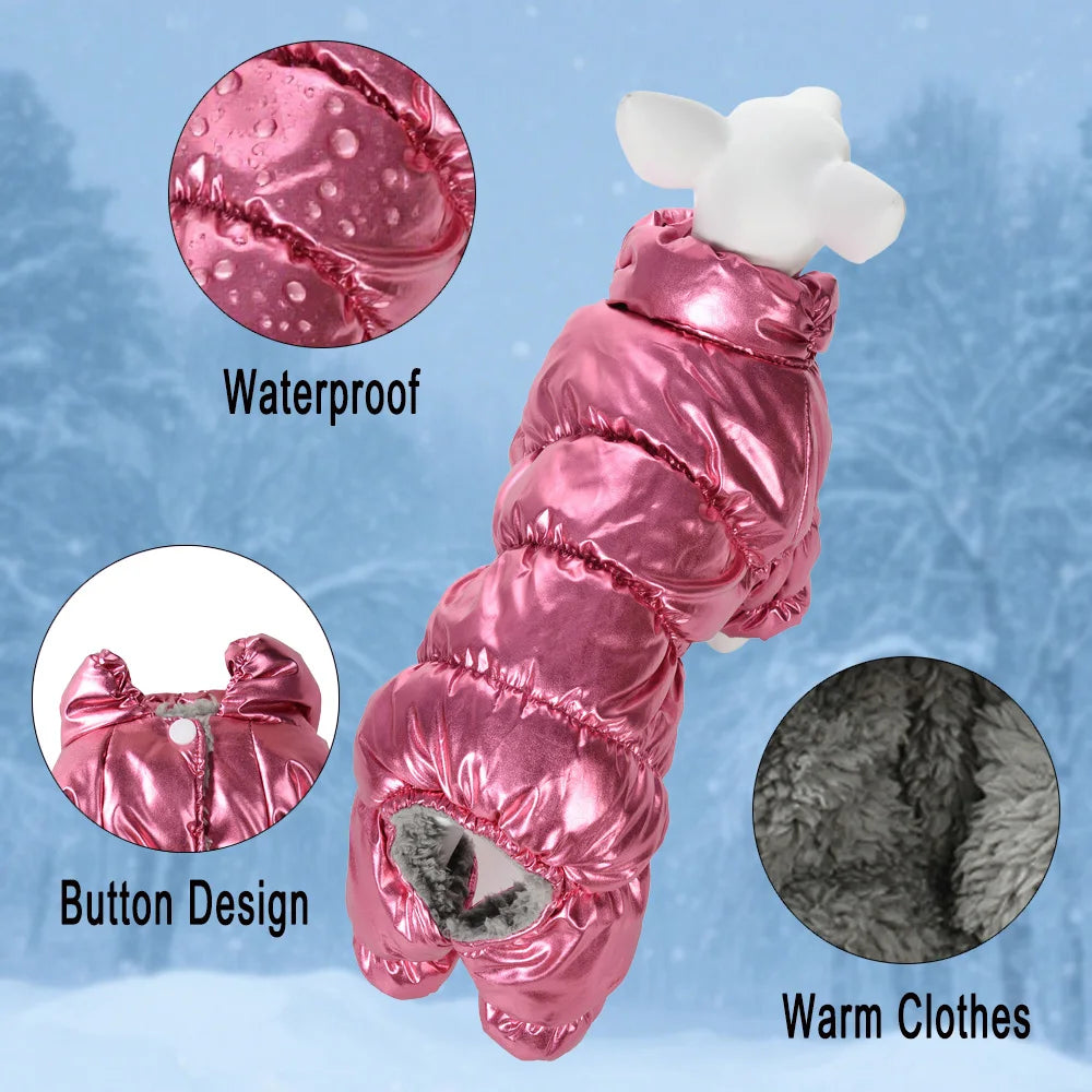 Pet Dog Jumpsuit For Small Medium Dogs Cats Autumn Winter Waterproof Dog Jacket Coat Warm Dog Clothes French Bulldog Pug Clothes