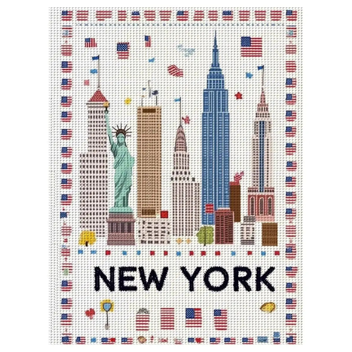 1pc 30X40CM/11.8*15.74inch New York stamped cross stitch kit DIY kit 11CT/14CT DIY Embroidered set DIY Cross-Stitch Set