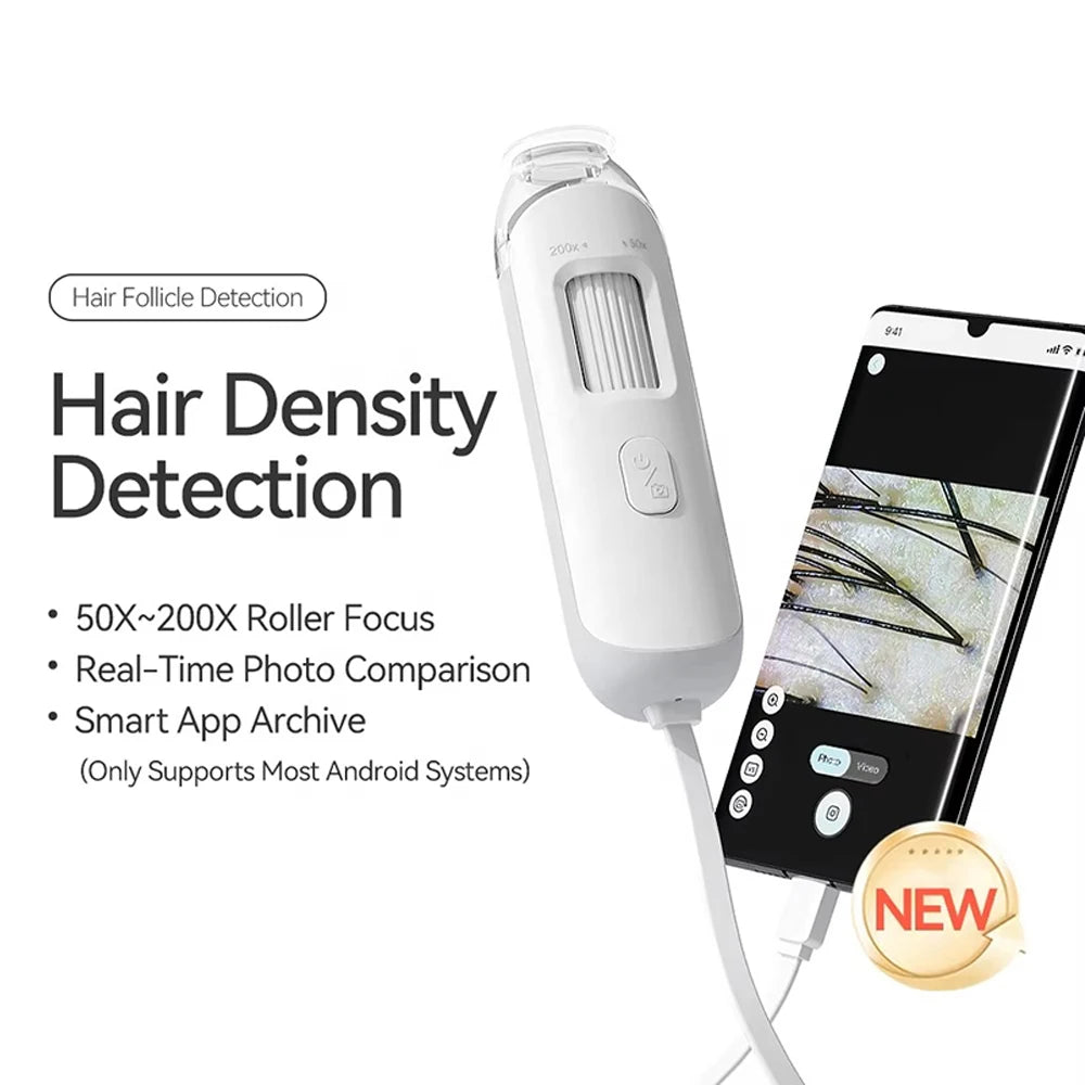 New Skin Hair Scalp Detector Dermatoscope Tester Digital HD 50X /200X Skin Analyzer Machine For Scalp Diagnostic Skin Care Tools