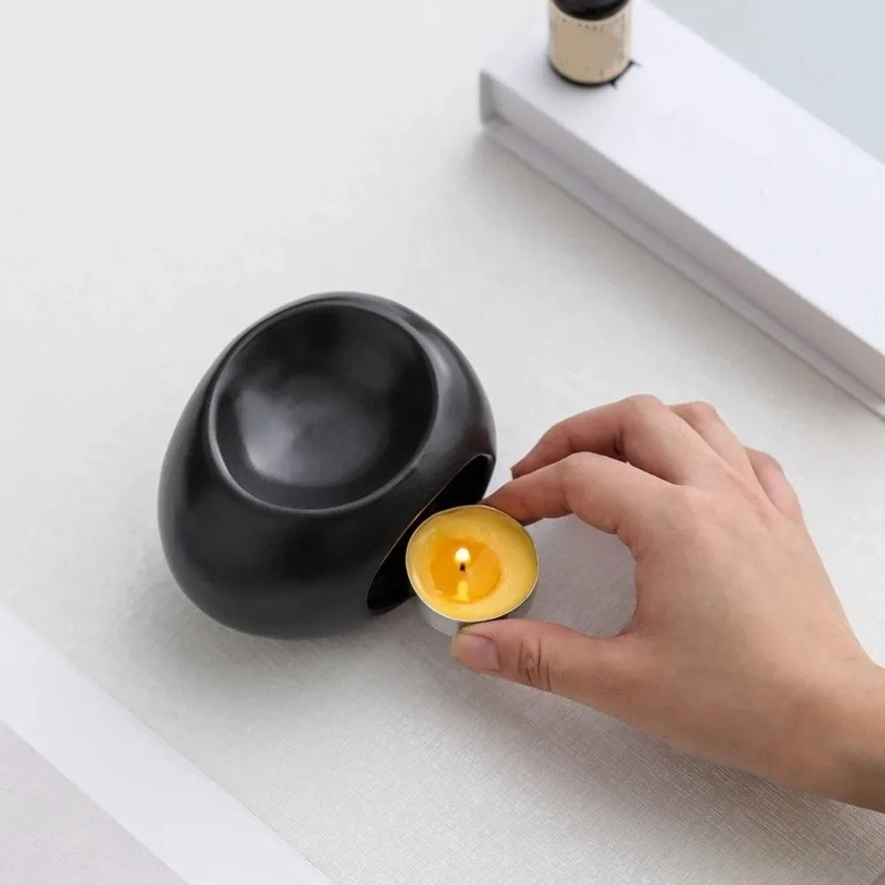 Ceramic Essential Oil Burner Minimalist Modern Aromatherapy Burner Decorative Candle Heating Holder Bedroom
