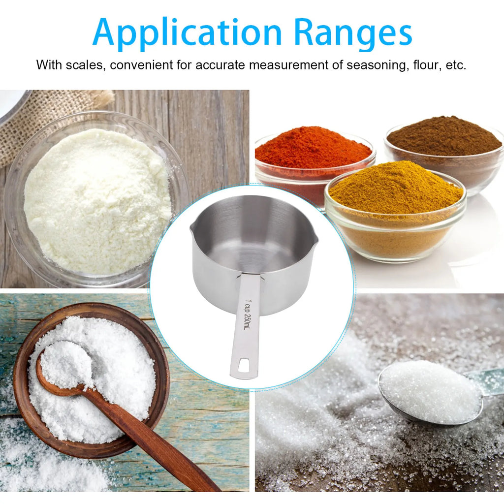 Baking Measuring Spoon 304 Stainless Steel Measuring Cup Scoop with Scales Kitchen Supplies Baking Measuring Spoon Measuring Cup