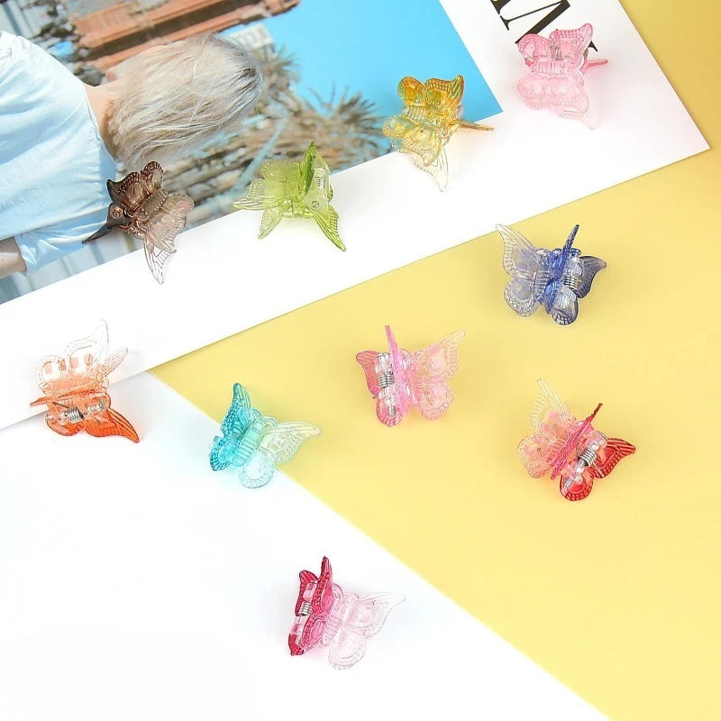Glitter Mini Butterfly Hair Claw Clips for Girls