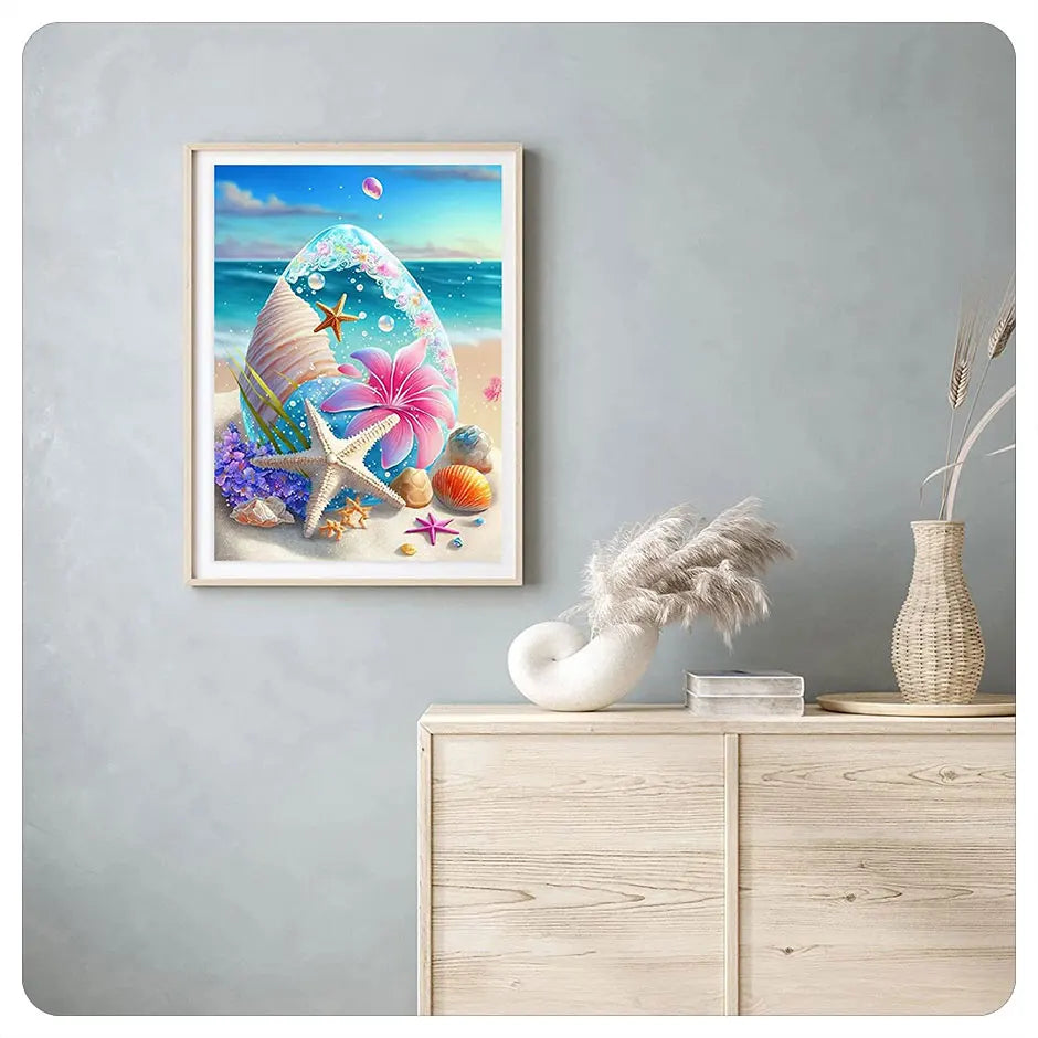 Starfish 5D Diamond Painting Fantasy Shell Seaside Scenery Full Diamond Embroidery Mosaic Cross Stitch Kits Bedroom Home Decor