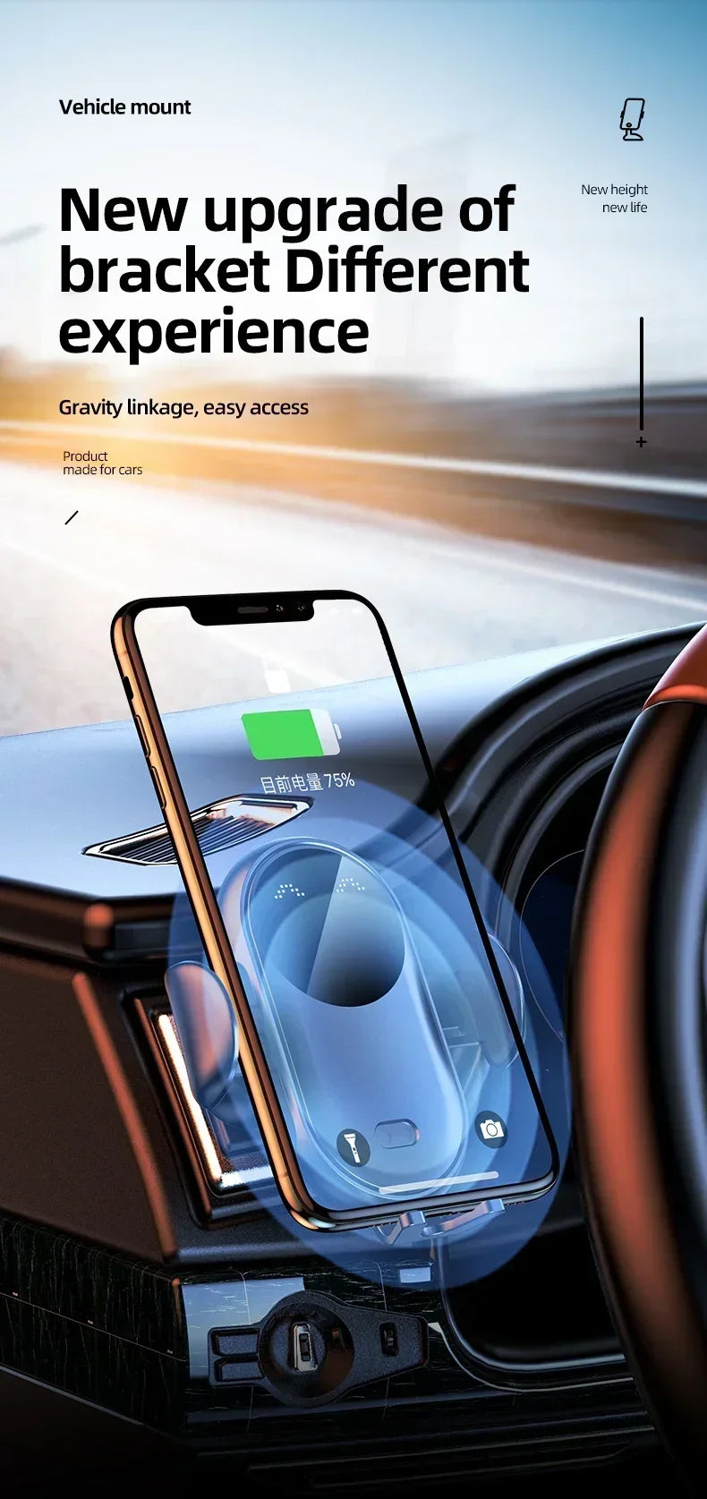 Automatic 15W  Car Wireless Charger for iPhone 13 12 14 XR X 15Samsung S20 S10 Magnetic USB Infrared Sensor Phone Holder Mount