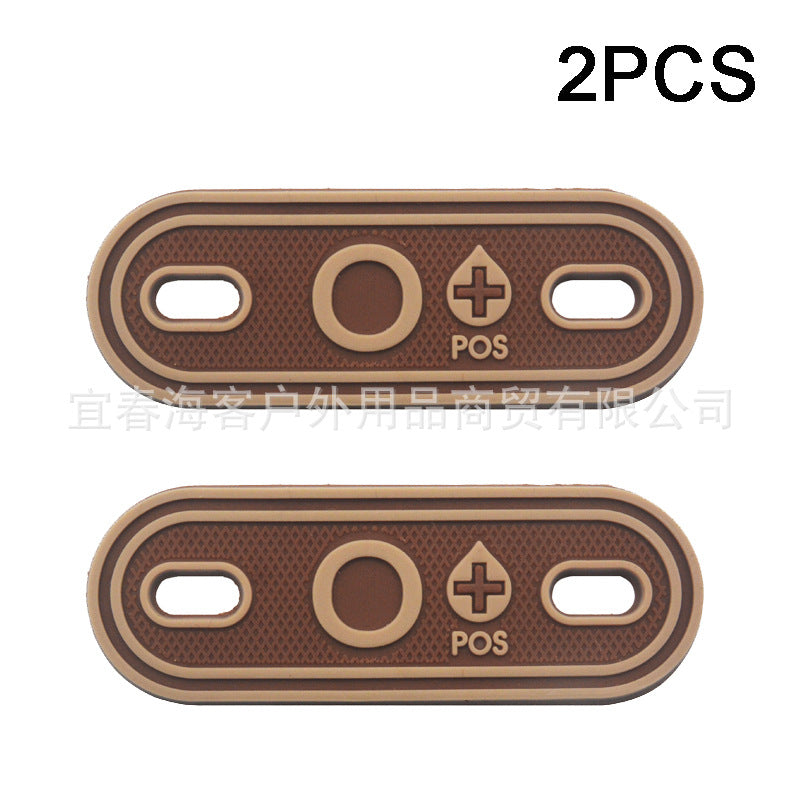 2PCS Shoelace Blood Buckle Charm PVC Tactical Bag Clothing Zipper Blood Tag Charm Military Patches Tactical Patch