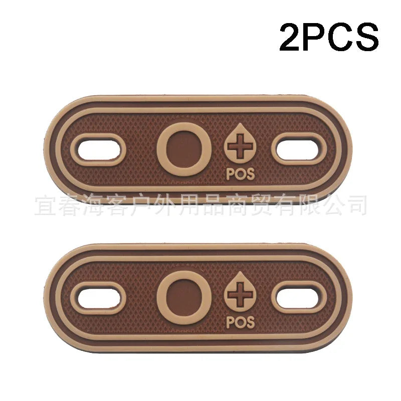2PCS Shoelace Blood Buckle Charm PVC Tactical Bag Clothing Zipper Blood Tag Charm Military Patches Tactical Patch