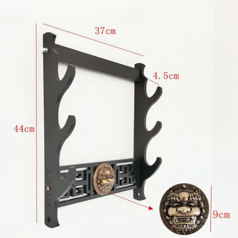 Wall Rapier Katana Shelf Support Wooden 4-Layers Wall Sword Stand Holder Display Real Size Japanese Katana Sabre Rack Decoration