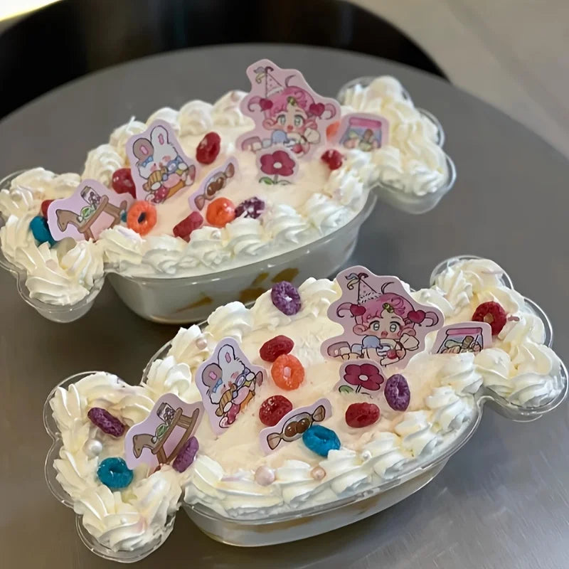 20/50pcs Candy Shaped Cake Boxes with Lids Dessert Cakes Fruit Salads Tiramisu Party Events Celebrations Birthdays Disposable