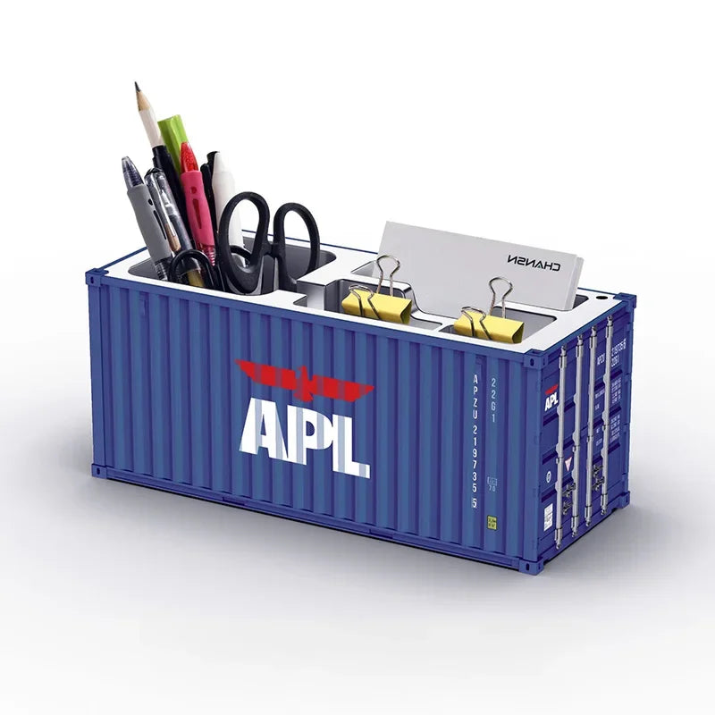 1/20 Scale Simulated Shipping Cargo Container Model Pen Holder Storage Box New Styles Plastic Storage Box Desktop Organizer