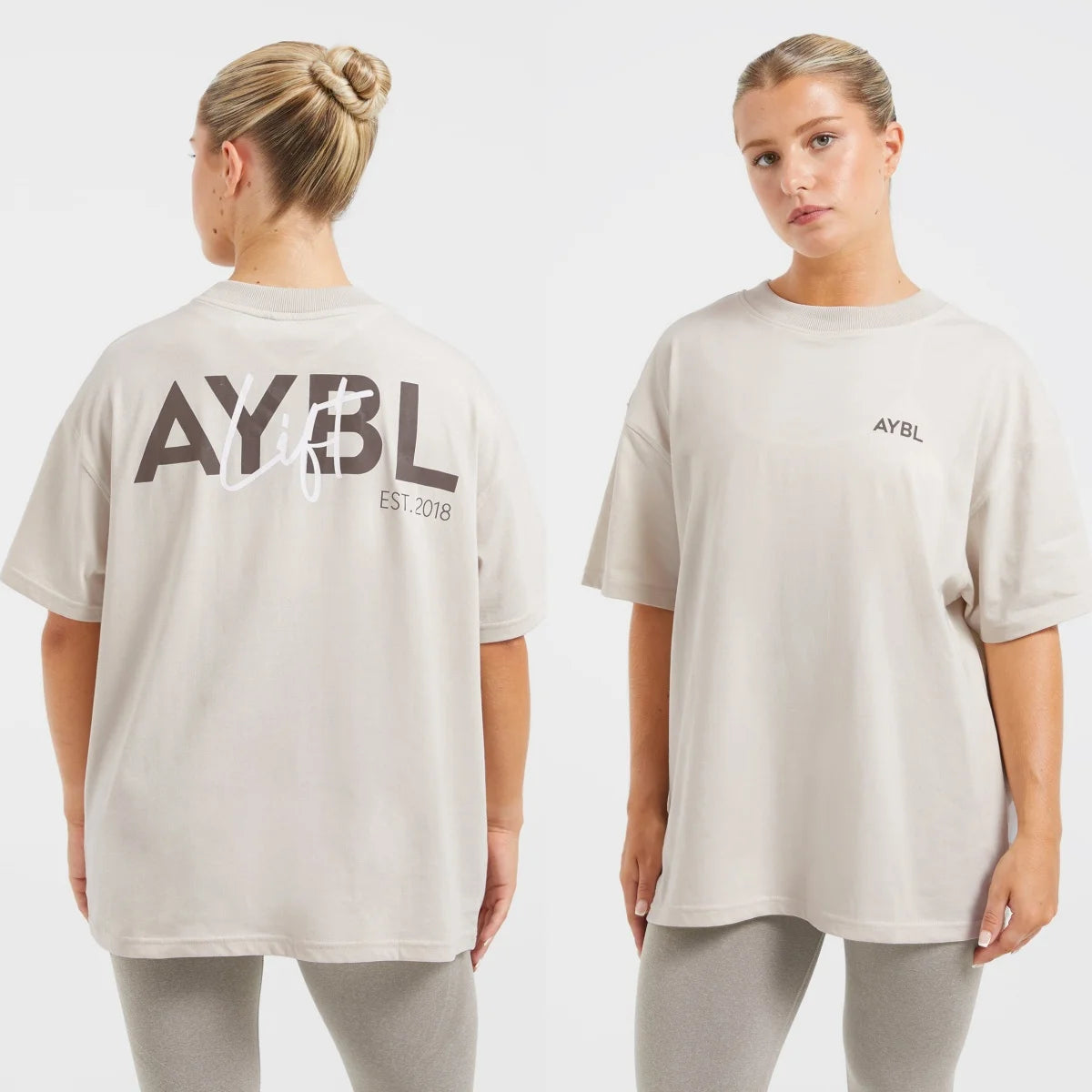 Pink Logo Oversized GYM Fitness Sports Brand Graphic Tee