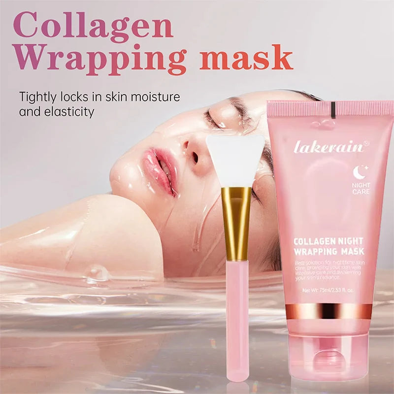 Overnight Wrapping Peel Off Facial Mask Set Hydrolyzed Collagen Night Wrapping Mask Deeply Hydrates Night Care Mask Skin Care