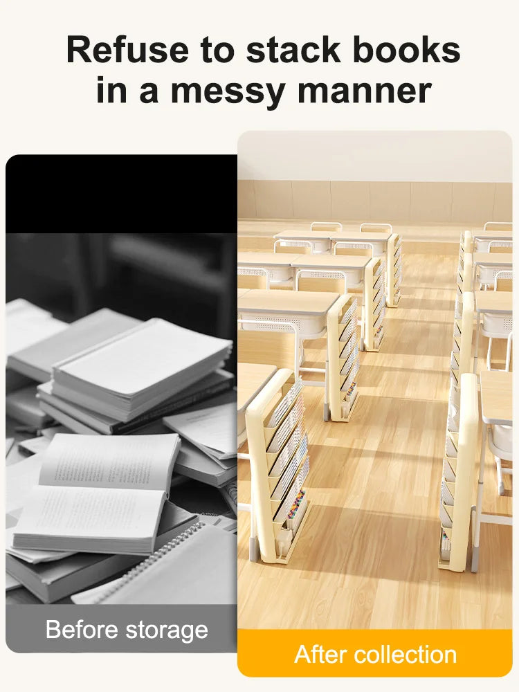 UFORU Dopamine Study Desk Organizer – Large Capacity Side-Mounted Bookshelf for Textbooks & Magazines