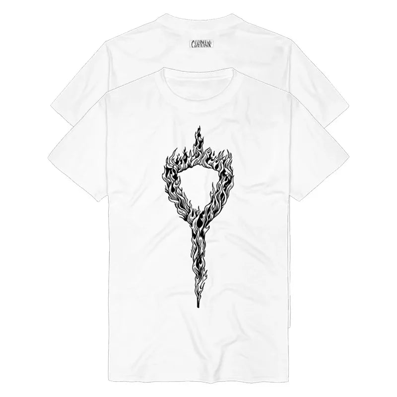 Y2k in Flames Band's Swedish Metal Rock Men's Short-sleeved Pure Cotton Printed T-shirt From An American/European Trendy Brand