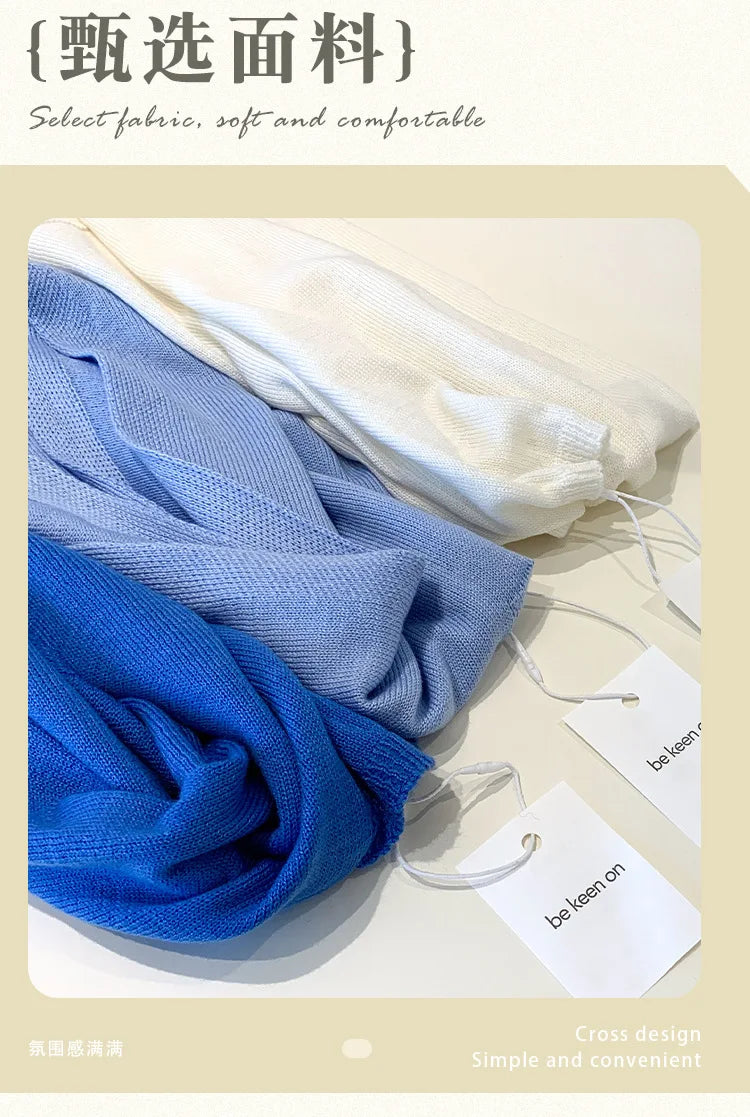 Korean Knitted Shawl Summer Fashionable Versatile Fake Collar Neck Guard Knotted Cape Shoulder Scarf Solid Color Scarve Women