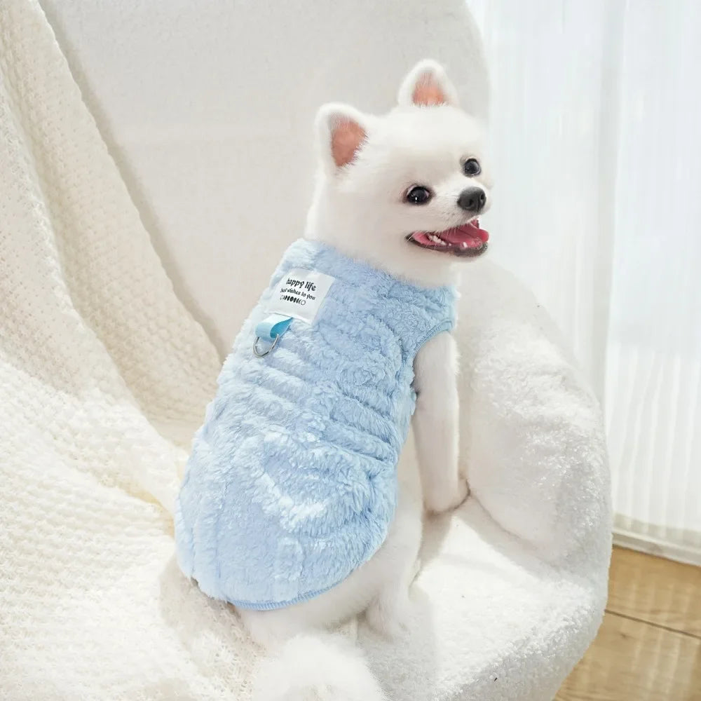 Soft Warm Dog Clothes Winter Fleece Vest Puppy Coat For Small Medium Dogs Chihuahua French Bulldog Poodle Costume Pet Outfit