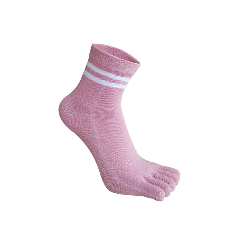 Cute Short Toe Socks Women Girl Cotton Striped Cat Love Fashion Sweat-Absorbing Anti-Bacterial Breathable Warm Five Finger Socks