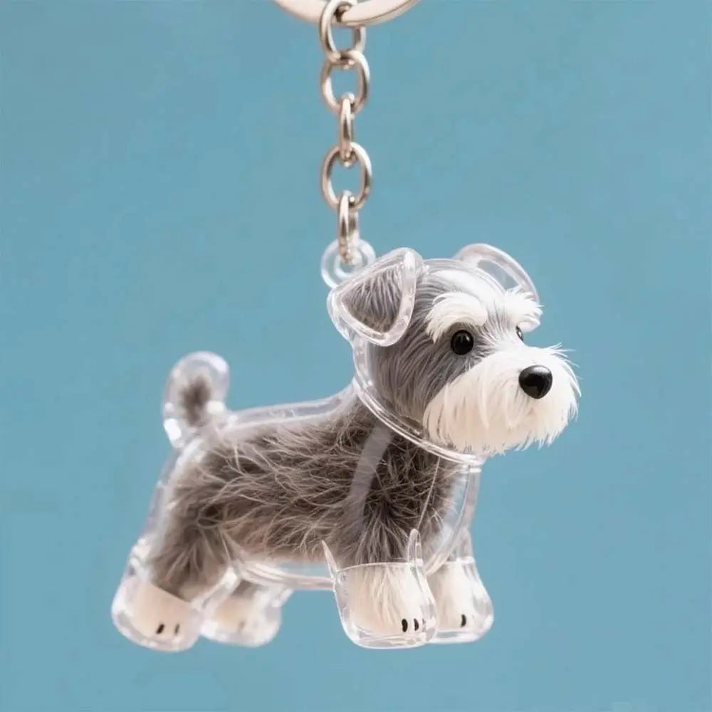 Dog Shape Dog Hair Storage Box Transparent Hair Grooming Pet Hair Keychain DIY Handmade Acrylic Puppy Pendants Backpack