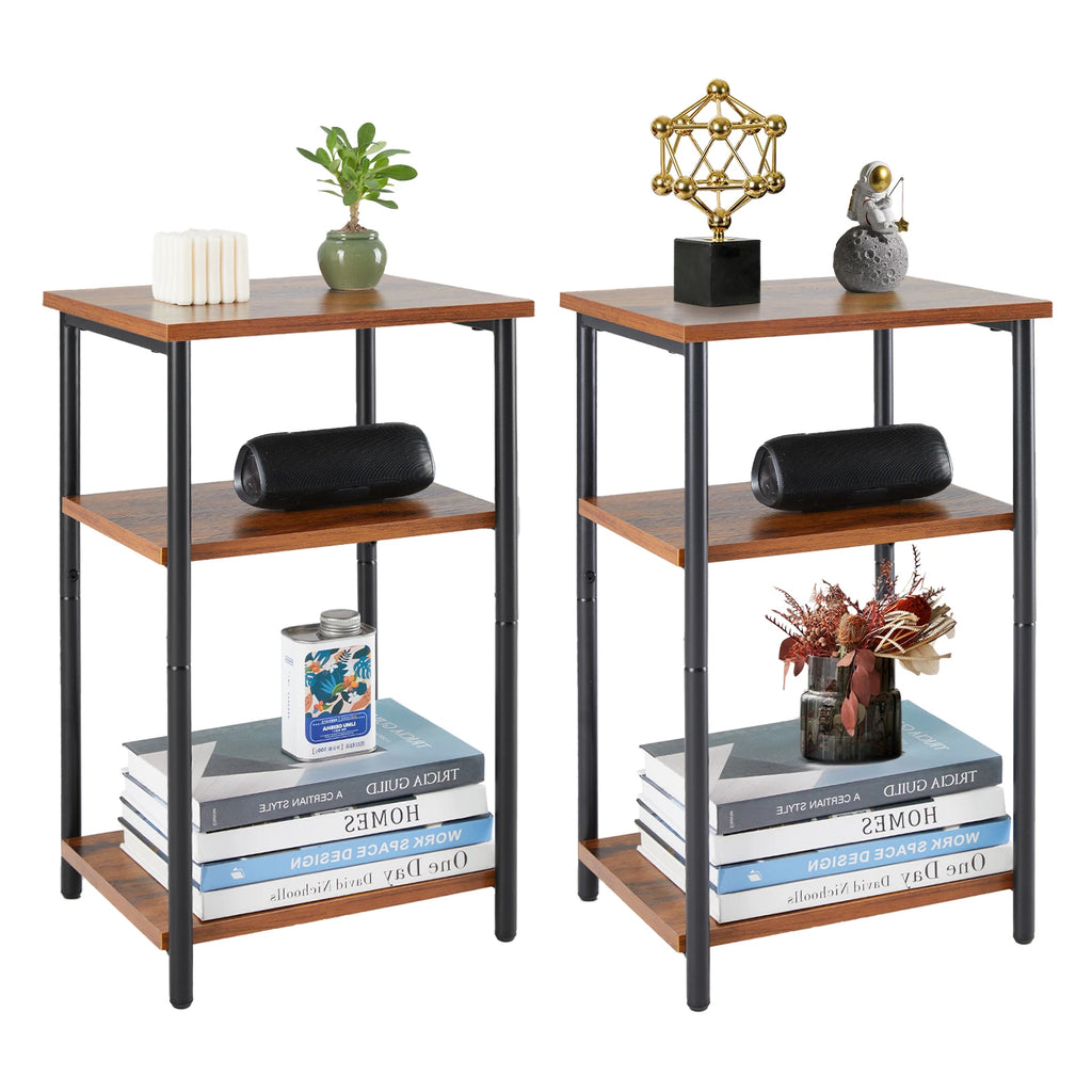 JHK -Tier End Table Side Tables with Adjustable Feet Small