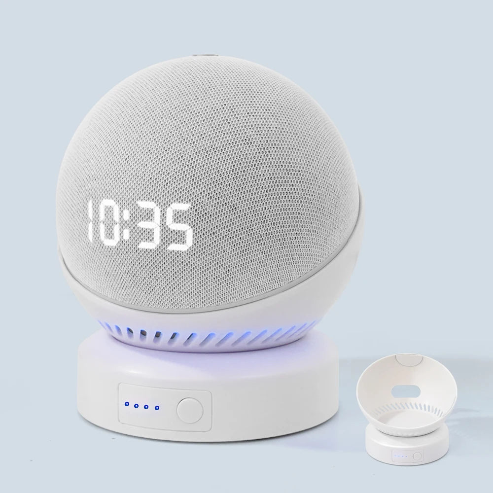 Echo Dot 4th/5th Gen Battery Base Portable Wireless Charger Mobile Alexa Smart Speasker Battery Base for Echo Dot 4th/5th