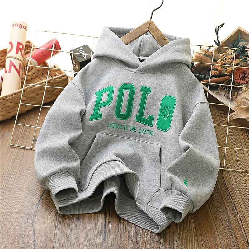IYEAL Kids Clothes Boys  Children's Long sleeved Letter Hooded Sweatshirt Kids Casual Clothing Boys Spring New Hooded Sweatshirt