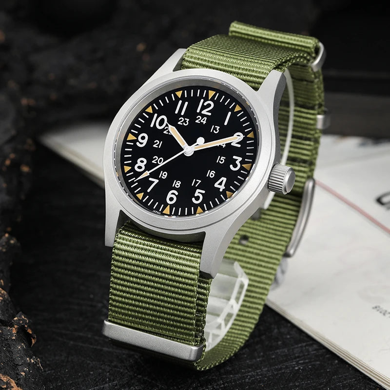 Militado Ml05 Vintage Field Watch VH31 Sweep Second Quartz